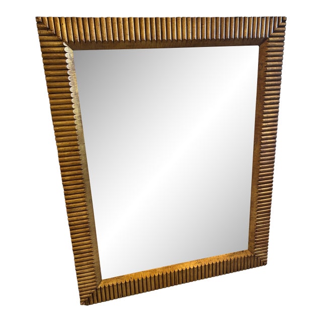 Custom Giltwood & Bevelled Rectangular Mirror For Sale