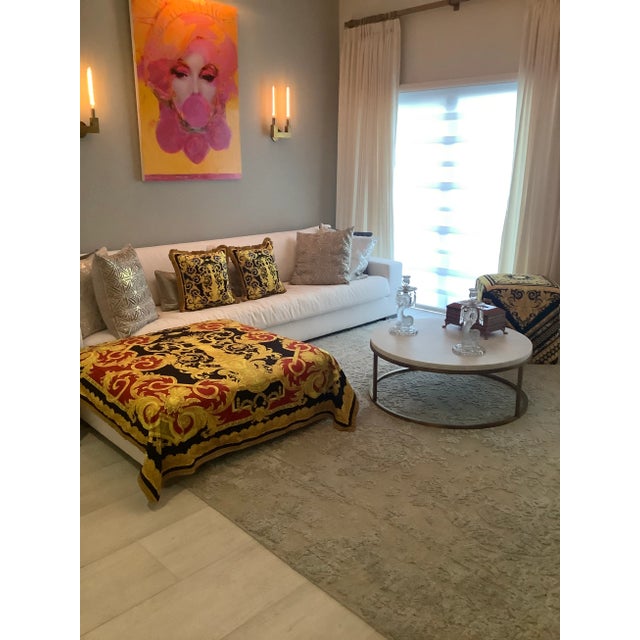 1990s Vintage Atelier Versace Fabric Custom Made Velvet Throw For Sale - Image 5 of 12