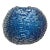 Art Glass Pendant Light : Vintage Mid-Century Cut Blue Glass Stacked Globe-Shaped Round “Blue Moon” Pendant Light Fixture. Mid Century Vibe For Sale