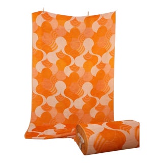 Mid-Century Modern German Curtain Fabric Bale in Orange, 1970s For Sale