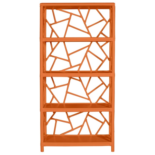 Wood Tiffany Etagere in Citrus Orange For Sale - Image 7 of 9