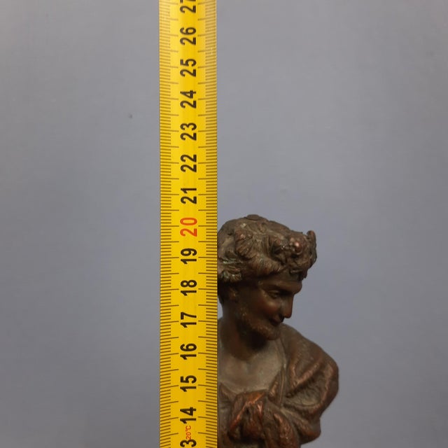 Vintage Bronze Sculpture Bust of a Man with Marble Base, 20th Century For Sale - Image 12 of 13