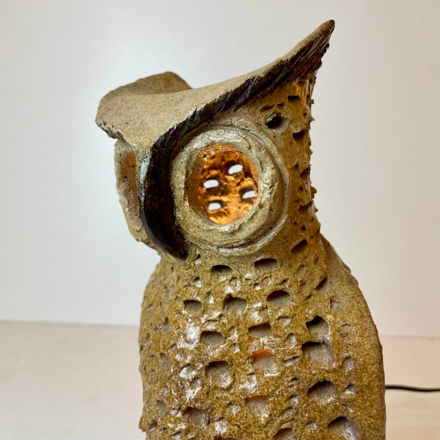 Ceramic Owl Table Lamp, 1960s For Sale - Image 11 of 18