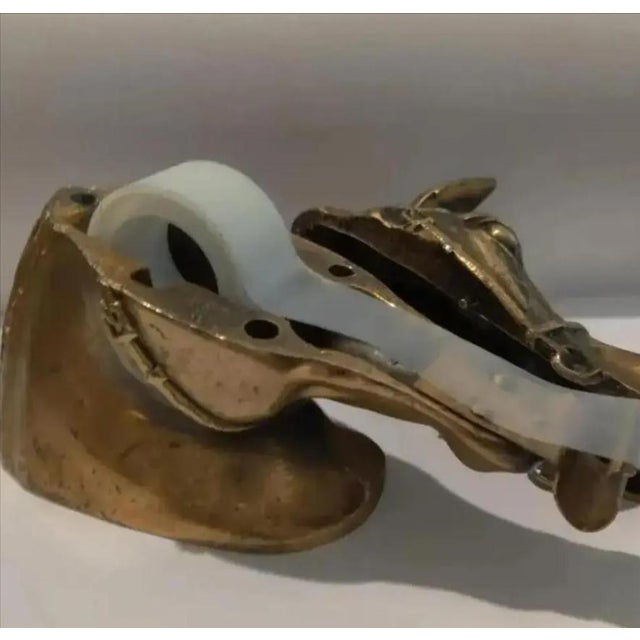 1960s Ted Arnold Ltd. Brass Tone Metal Horse Head Tape Dispenser For Sale In Atlanta - Image 6 of 10