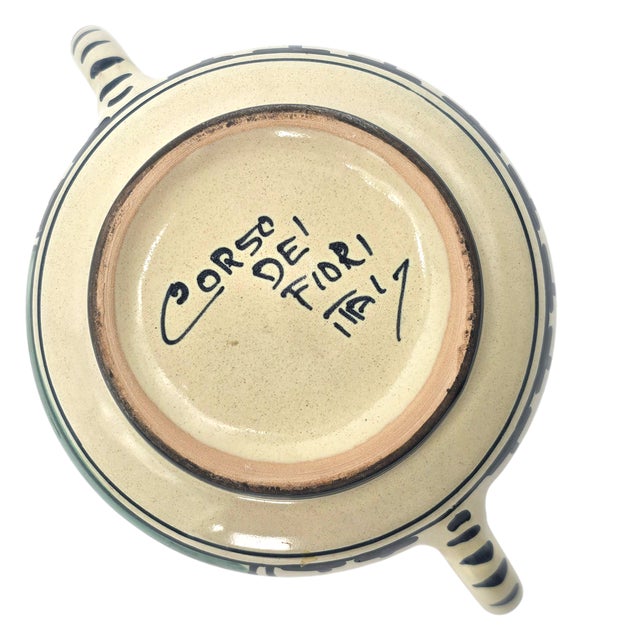 Late 20th Century Corso Dei Fiori “Casolare” Cream & Sugar, Hand Painted Italian Maiolica For Sale - Image 18 of 18