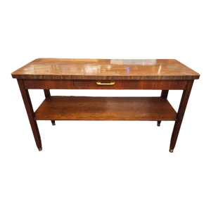 1950s Find! Mid-Century Modern 'Management by Alma Desk Company' Made in High Point, North Carolina, Single Drawer, Center Shelf Desk Console