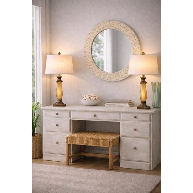 Late 20th Century Late 20th Century Neoclassical Revival Fluted Glass Table Lamps With Bronze Bases, 30” - a Pair For Sale - Image 5 of 6