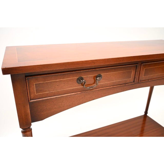 Wood Vintage Inlaid Georgian Style Console Table, 1950 For Sale - Image 7 of 10