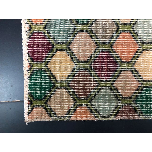 Vintage Traditional Turkish Handmade Multicolor Rug For Sale - Image 9 of 11