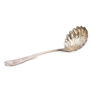 Silver Spoon For Sprinkling With Reliefs