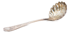 Silver Spoon for Sprinkling with Reliefs