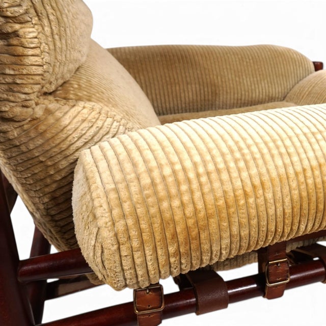 Inca Lounge Chair with Ottoman Corduroy Upholstery from Arne Norell Ab, 1970, Set of 2 For Sale - Image 16 of 18