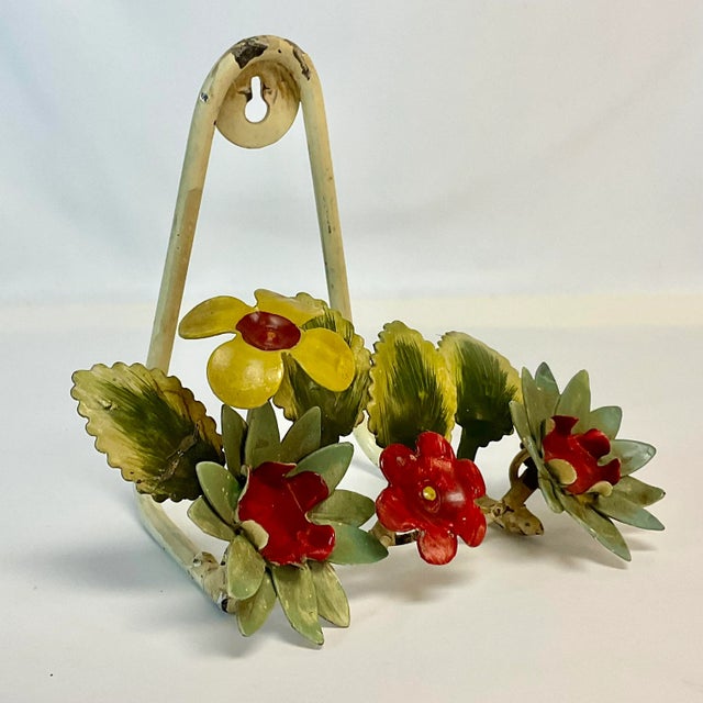 1940s Vintage Italian Flora Tole Hand Painted Picture-Plate Rack, Wall ...