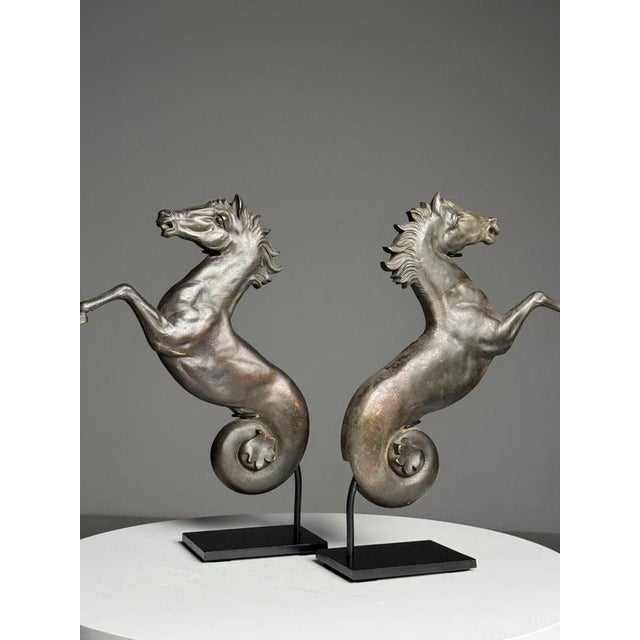 Bronze Seahorses on Stands, 1960, Set of 2 For Sale - Image 10 of 18