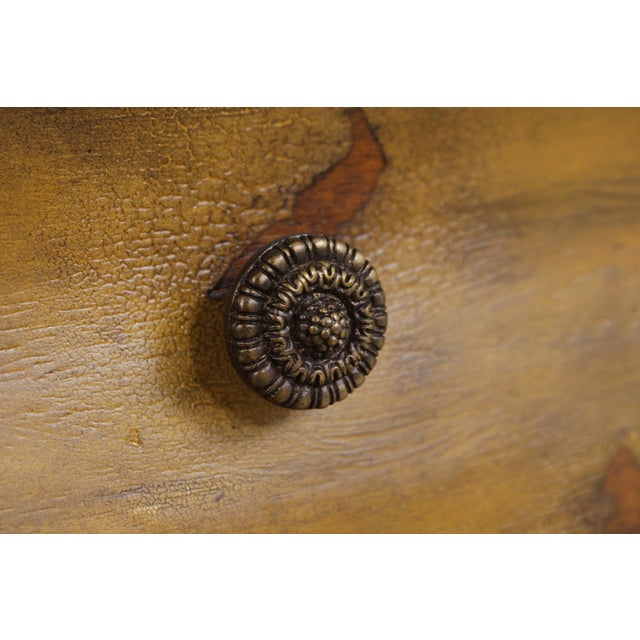 Maitland Smith Leather Top Table Nightstand For Sale - Image 9 of 18