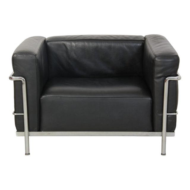 LC3 Chair in Black Leather by Le Corbusier, 2010s For Sale