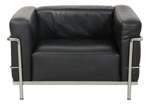 LC3 Chair in Black Leather by Le Corbusier, 2010s
