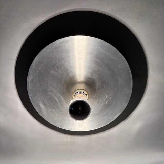 Large Mid-Century Disc Lamp attributed to Charlotte Perriand for Les Arcs, 1970s For Sale - Image 9 of 18