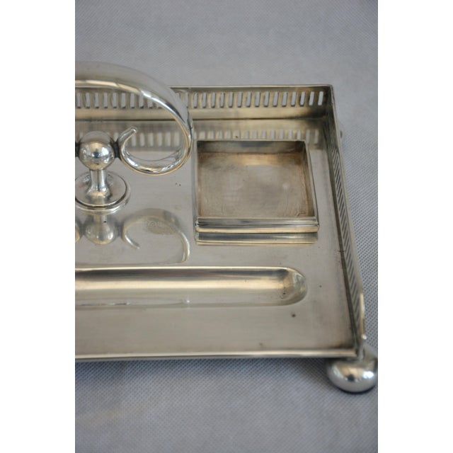English Walker and Hall Silver Plated Ink Stand Desk Stand from Sheffield, 1880s For Sale - Image 7 of 16