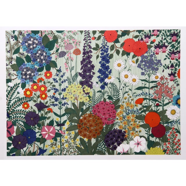 Folk Art Flowers, Jack Hofflander Screen Print For Sale - Image 3 of 3