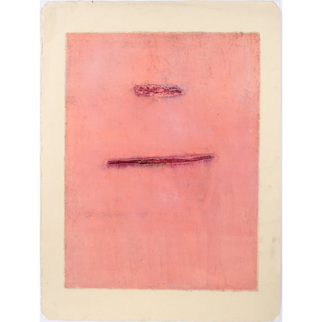 Deadpan Pink - Monoprint EV on Paper Original transfer monotype painting by California artist Heather Speck (American,...