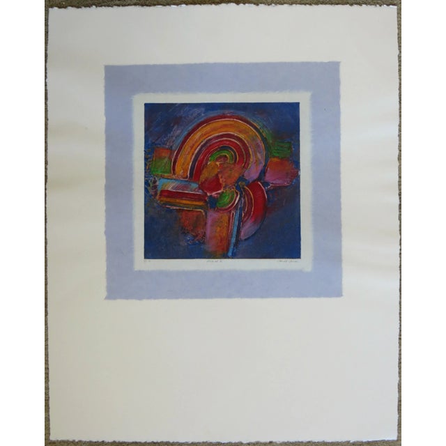 This artwork, titled "Aerial V" c.1980 is a monotype with chine colle and embossing on heavy paper by noted Canadian...