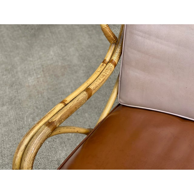 Vintage Hollywood Regency Boho Rattan Sculpted Settee Loveseat Sofa For Sale - Image 10 of 12