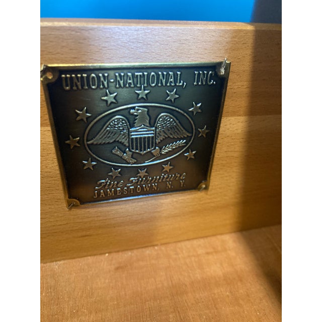 Vintage Gilt Chinoiserie Campaign Desk & Chair Set of 2 by Union National Furniture For Sale - Image 15 of 18