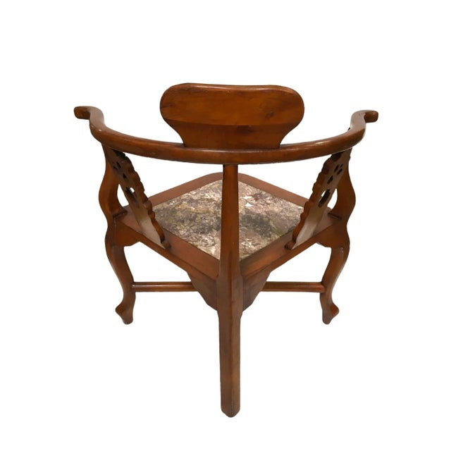 Rosewood Horseshoe Chair With Marble Seat by James Mont, Pair For Sale - Image 11 of 13