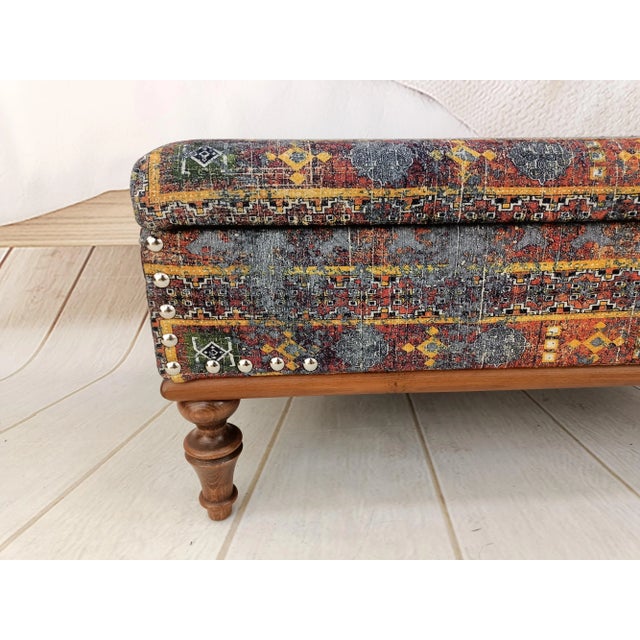 Gray Rug Upholstered Bench With Storage Chairish