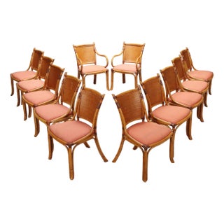 Bamboo Chairs, 1960s, Set of 12 For Sale