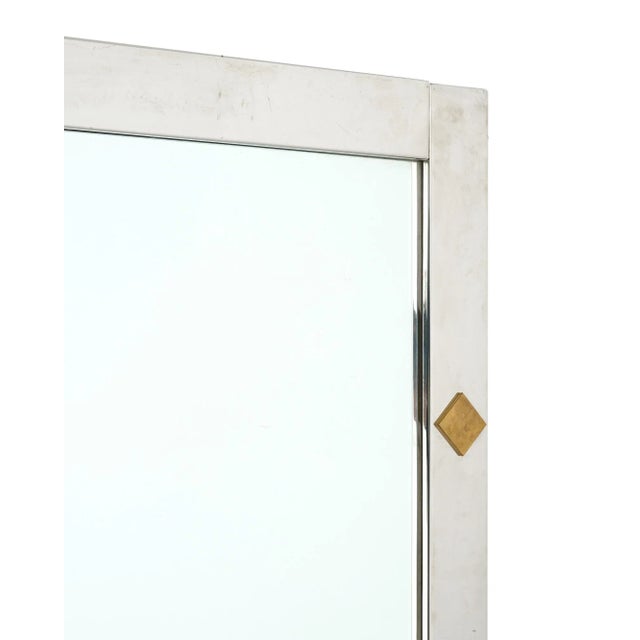 Chrome French Modernist Chrome Mirror For Sale - Image 8 of 9