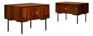 Geraldo de Barros for Unilabor Pair of Brazilian Rosewood Nightstands, Brazil 1950s - Lot 904