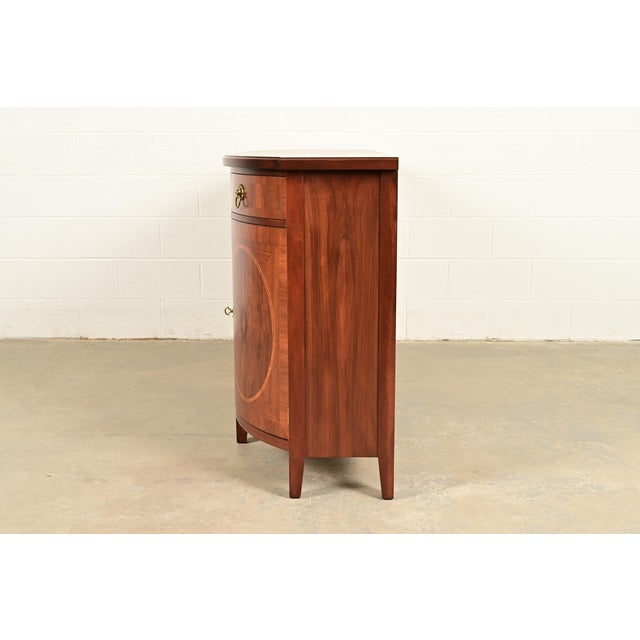 John Widdicomb Neoclassical Mahogany and Burl Wood Sideboard Credenza or Bar Cabinet, Newly Refinished For Sale - Image 14 of 16