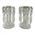Antique Pair Poss Irish Crystal Hand Cut Lead Lustres Vases Candlesticks Ireland For Sale