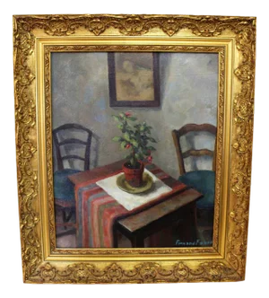 Fernand Fabre, Still Life, 1950s, Oil on Canvas, Framed