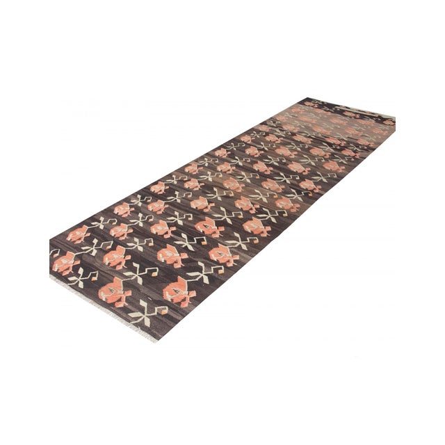 Turkish Vintage Kars Kilim Runner - 3`7" X 13`0" For Sale - Image 4 of 6