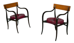 Edward Wormley, Alexandria Armchairs, Mahogany, Walnut, United States, 1960s
