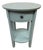 Transitional Aque Side Table With Drawer For Sale