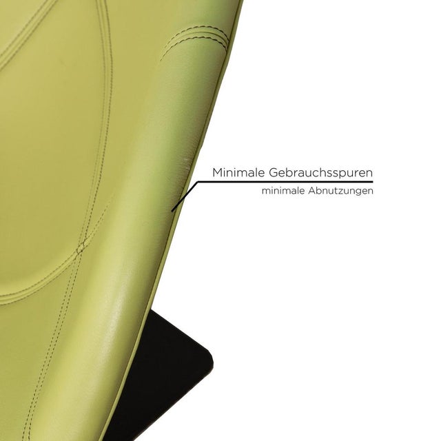 Moroso Fjord Leather Armchair in Green by Patricia Urquiola for Moroso For Sale - Image 4 of 11