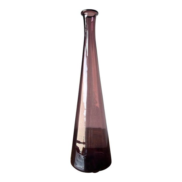 1960’s Empoli Glass Purple Amethyst Decanter/Vase For Sale