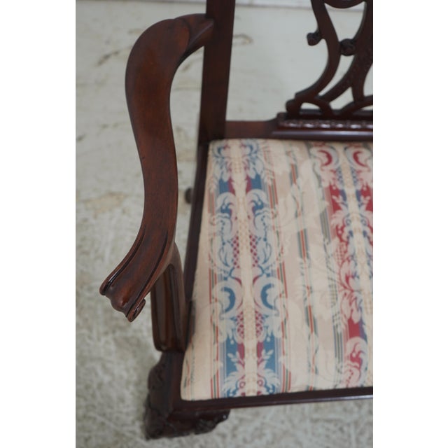 Wood Pair Baker Ball & Claw Rococo Mahogany Armchairs For Sale - Image 7 of 18