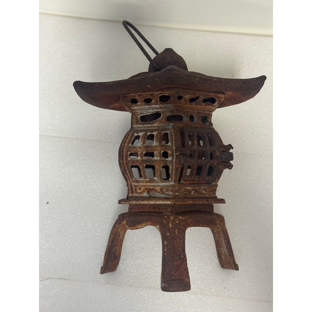 Antique Japanese Style Cast Iron Pagoda Garden Lantern For Sale - Image 11 of 12