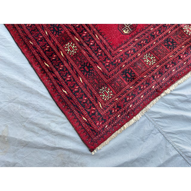 2000 - 2009 Red Bokhara Hand-Knotted Wool Rug - 7'3" X 5'4" For Sale - Image 5 of 11
