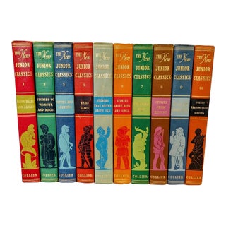 Vintage 1950s Collier's the New Junior Classics Complete Set of 10 Children's Books For Sale
