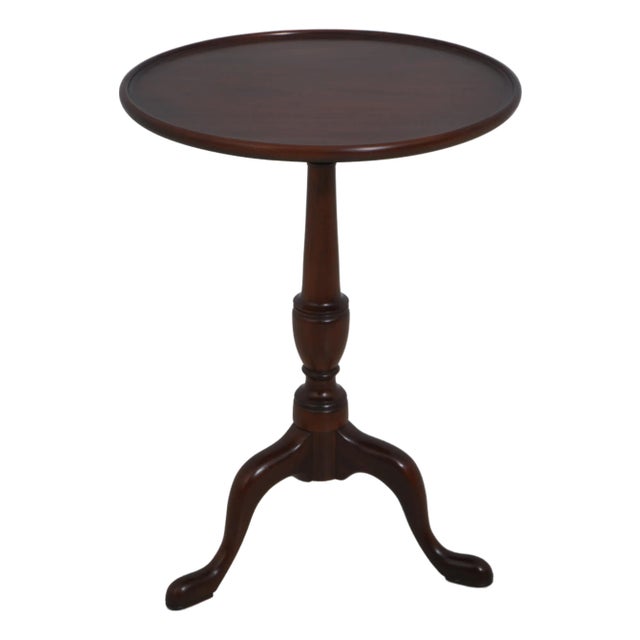 Henkel Harris Mahogany Round Pedestal Side Table Candle Stand For Sale