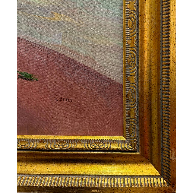 Wood Vintage Irene Stry Still Life Painting With Harbor Scene Background For Sale - Image 7 of 8