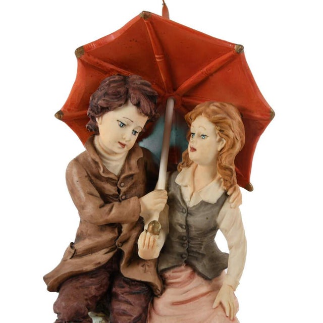 Figurative Signed Whimsical Resin Couple Statue Lamp For Sale - Image 3 of 6