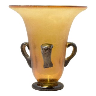 1970s Roman Amphora Tuscan Venetian Murano Art Glass "Scavo" Kreiss Vase For Sale