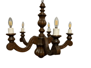 Louis XVI Style Wooden Chandelier, 1890s